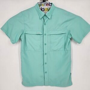 GameGuard Shirt Small‎ Teal Vented Button Up Fishing Short Sleeve Outdoor